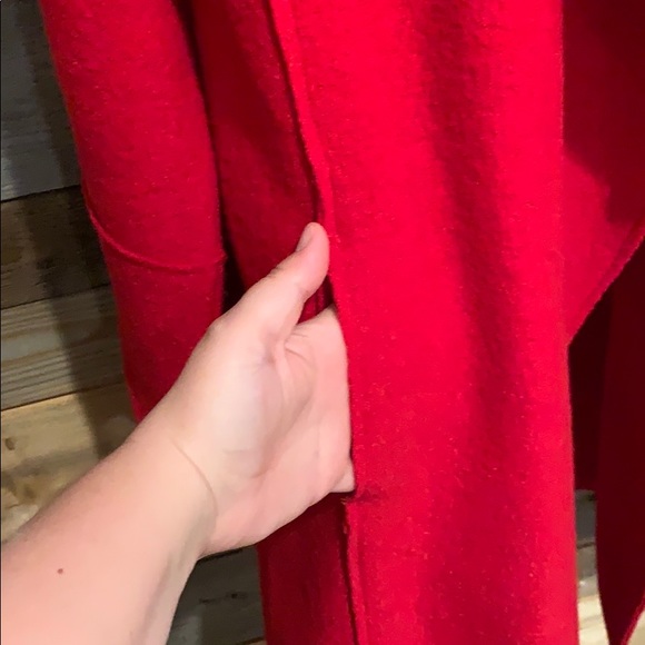 Tahari Boiled Wool Drape Front Coat - Picture 2 of 5